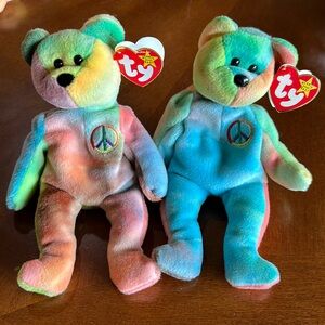 PEACE BEAR BEANIE BABY BUNDLE